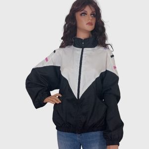 G4000 windbreaker jacket Size L women black and white